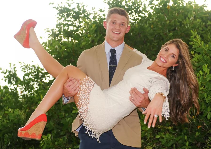 Jeff Driskel with his wife, Tarin Moses. | Source: registry.theknot.com
