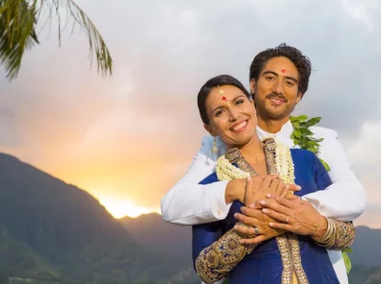 Tulsi Gabbard with her husband, Abraham Williams. Source: People.com