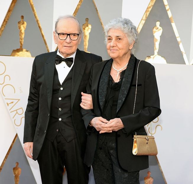Maria Travia with her husband, Ennio Morricone. | Source: gettyimages.com