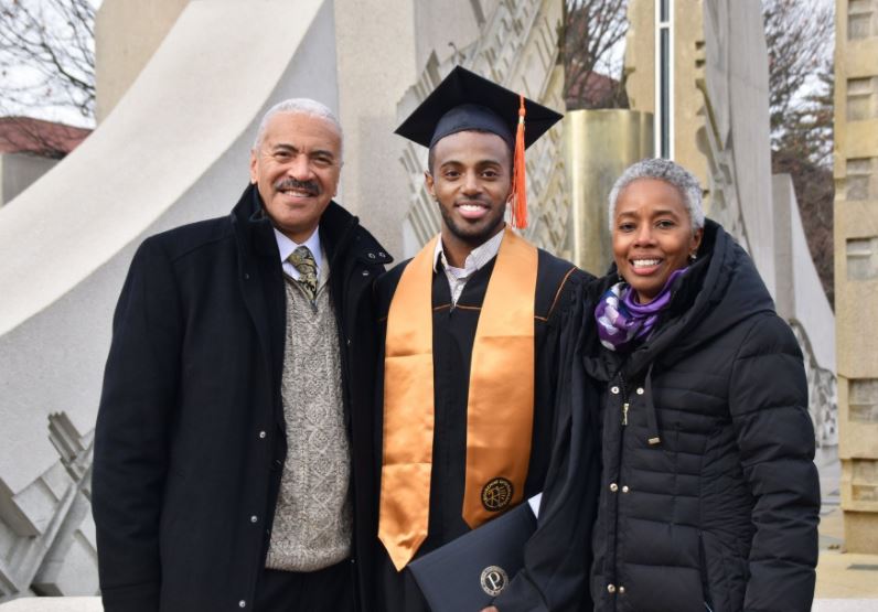 Huel Perkins with his wife Priscilla and son, Vincent | Source: Facebook