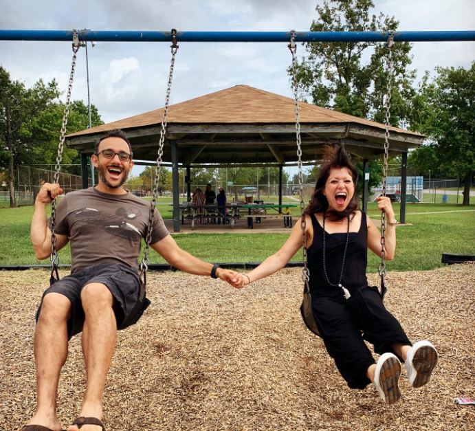 Omid Abtahi with his wife, Sabrina Bolin. | Source: Instagram